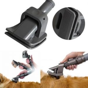 animal grooming brush with vacuum attachment